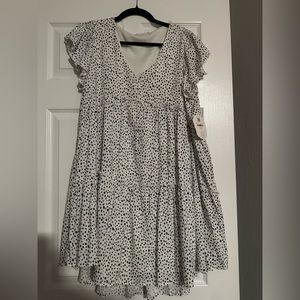 White with black dots Altar’d State dress